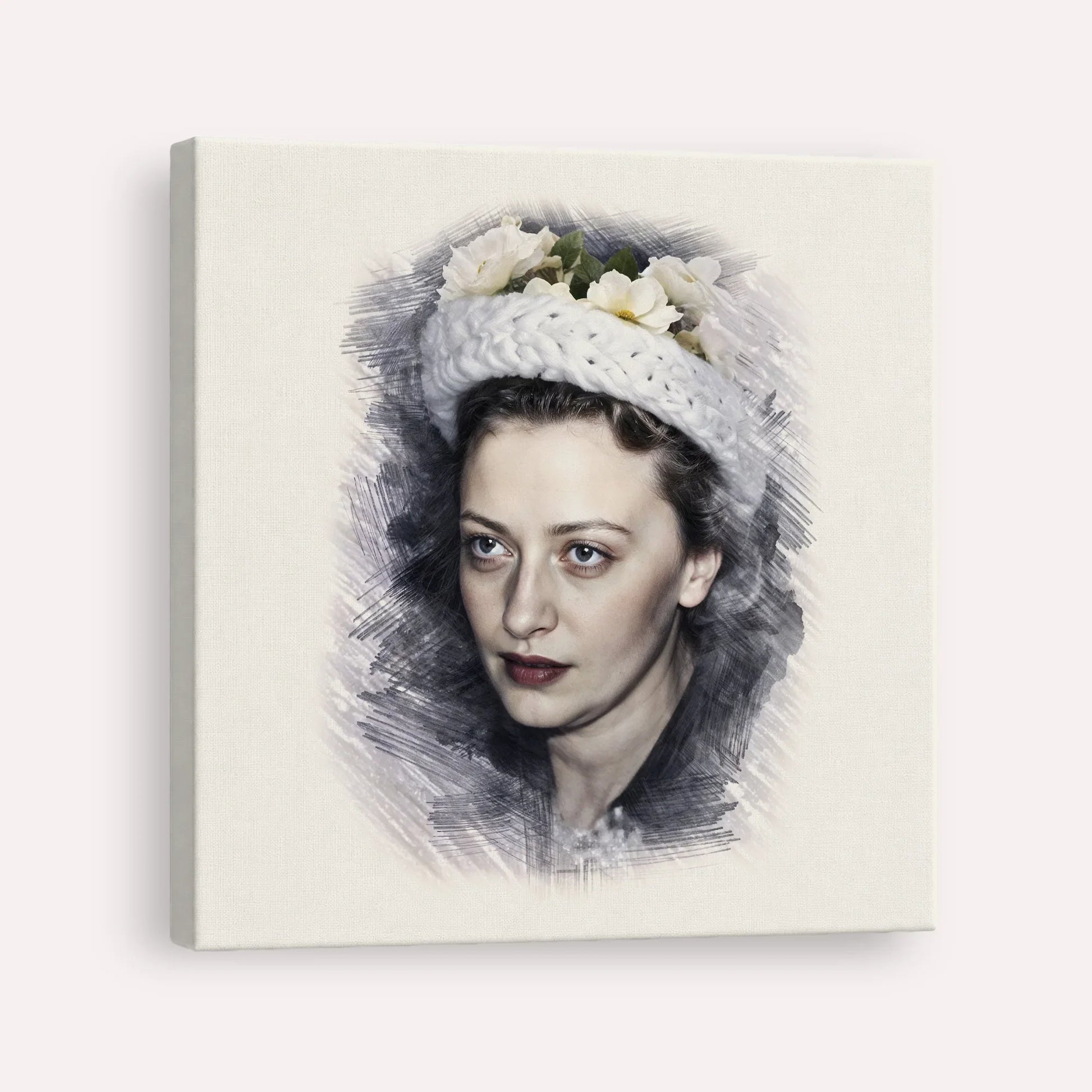 Rebbetzin Chaya Mushka Schneerson – Canvas Square | Jewish Wall Art, Gedolim Pictures