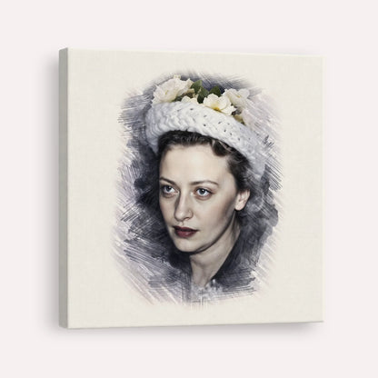 Rebbetzin Chaya Mushka Schneerson – Canvas Square | Jewish Wall Art, Gedolim Pictures
