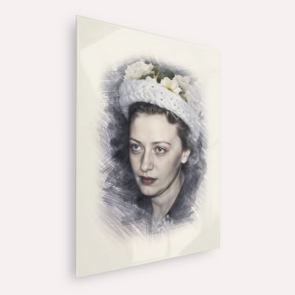 Rebbetzin Chaya Mushka Schneerson – Acrylic Glass Vertical | Jewish Wall Art, Gedolim Pictures