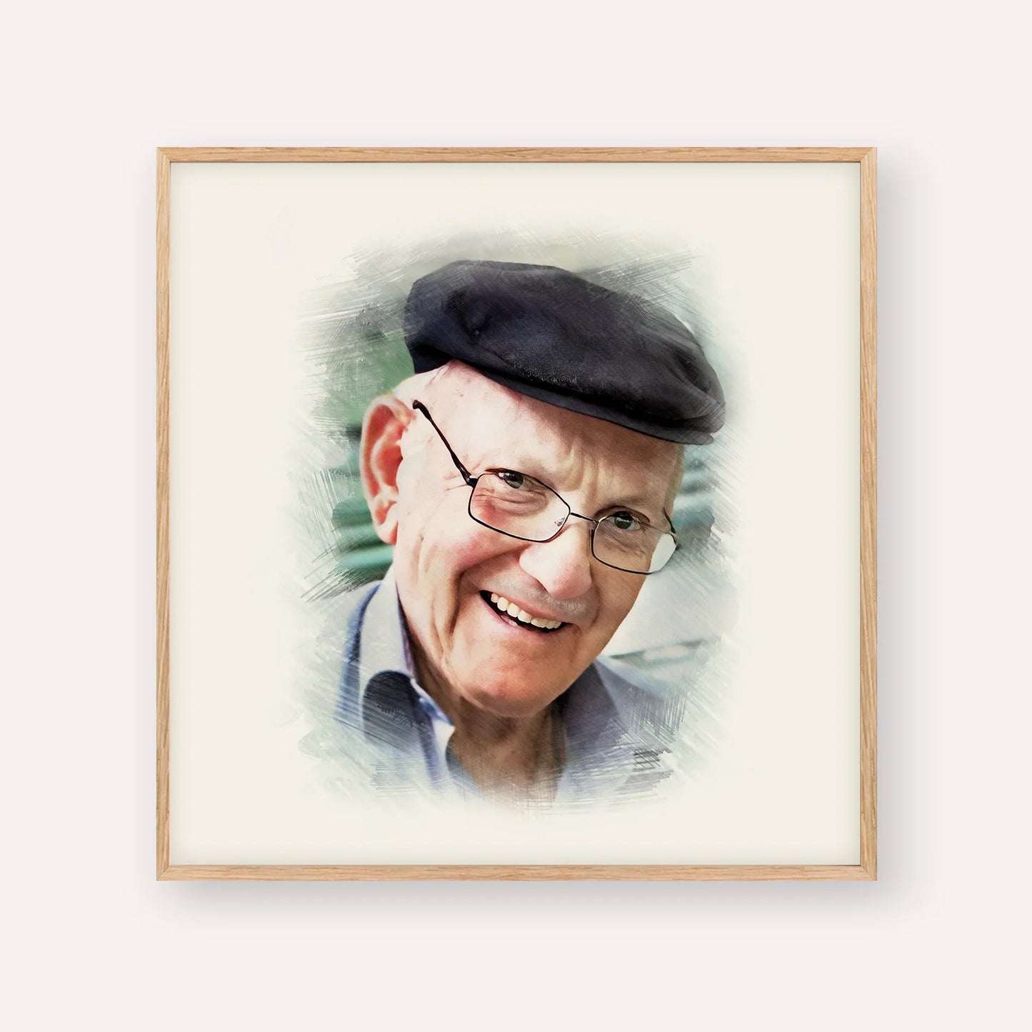 The Chalban - Rabbi Chaim Cohen – Wood Frame Square | Jewish Wall Art, Gedolim Pictures