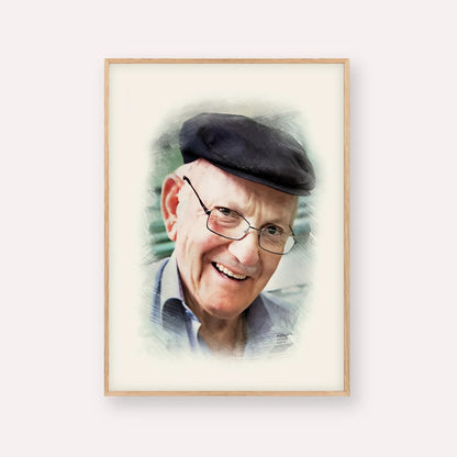 The Chalban - Rabbi Chaim Cohen – Wood Frame Vertical | Jewish Wall Art, Gedolim Pictures
