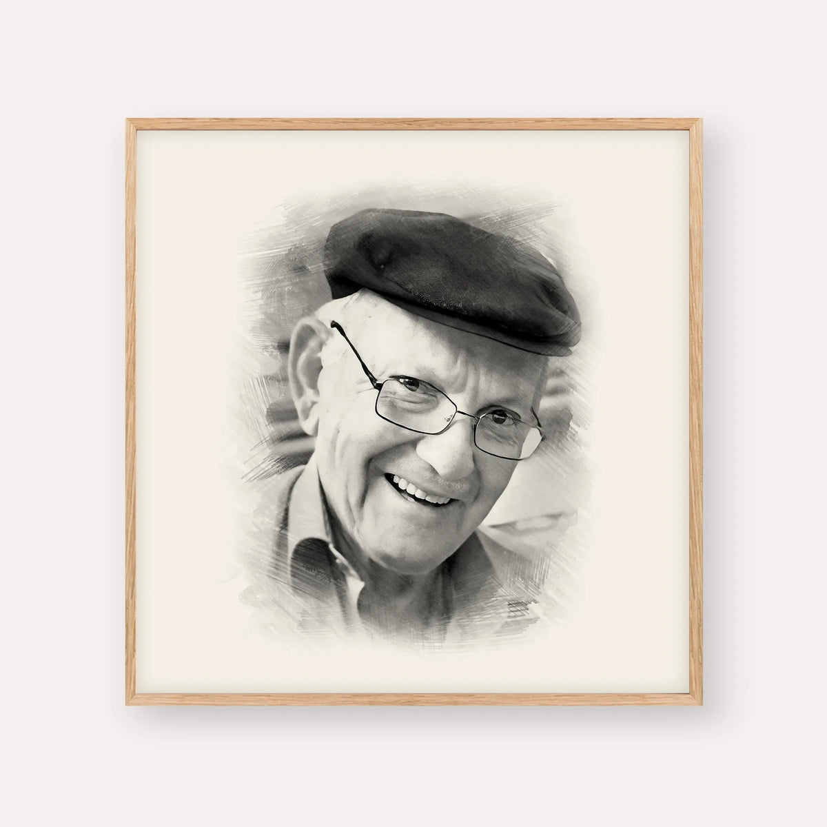 The Chalban - Rabbi Chaim Cohen – Black & White – Wood Frame Square | Jewish Wall Art, Gedolim Pictures