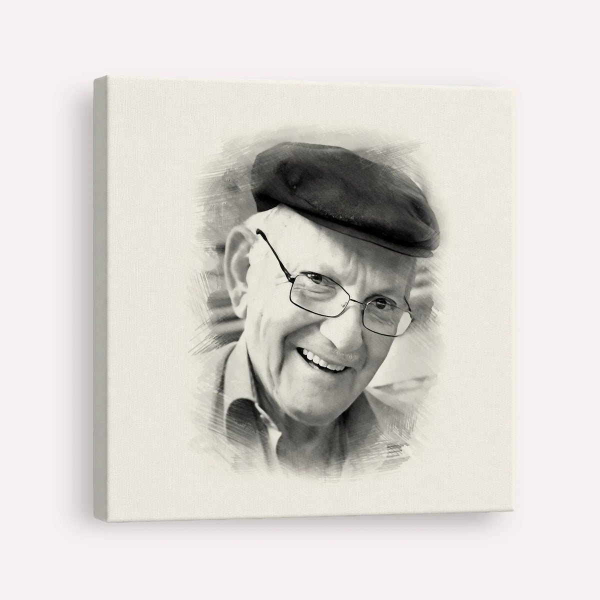 The Chalban - Rabbi Chaim Cohen – Black & White – Canvas Square | Jewish Wall Art, Gedolim Pictures