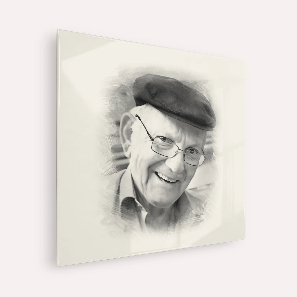 The Chalban - Rabbi Chaim Cohen – Black & White – Acrylic Glass Square | Jewish Wall Art, Gedolim Pictures
