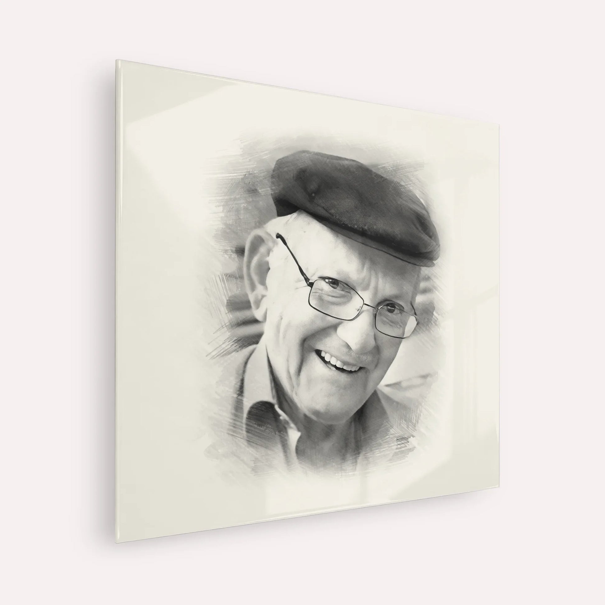 The Chalban - Rabbi Chaim Cohen – Black & White – Acrylic Glass Square | Jewish Wall Art, Gedolim Pictures