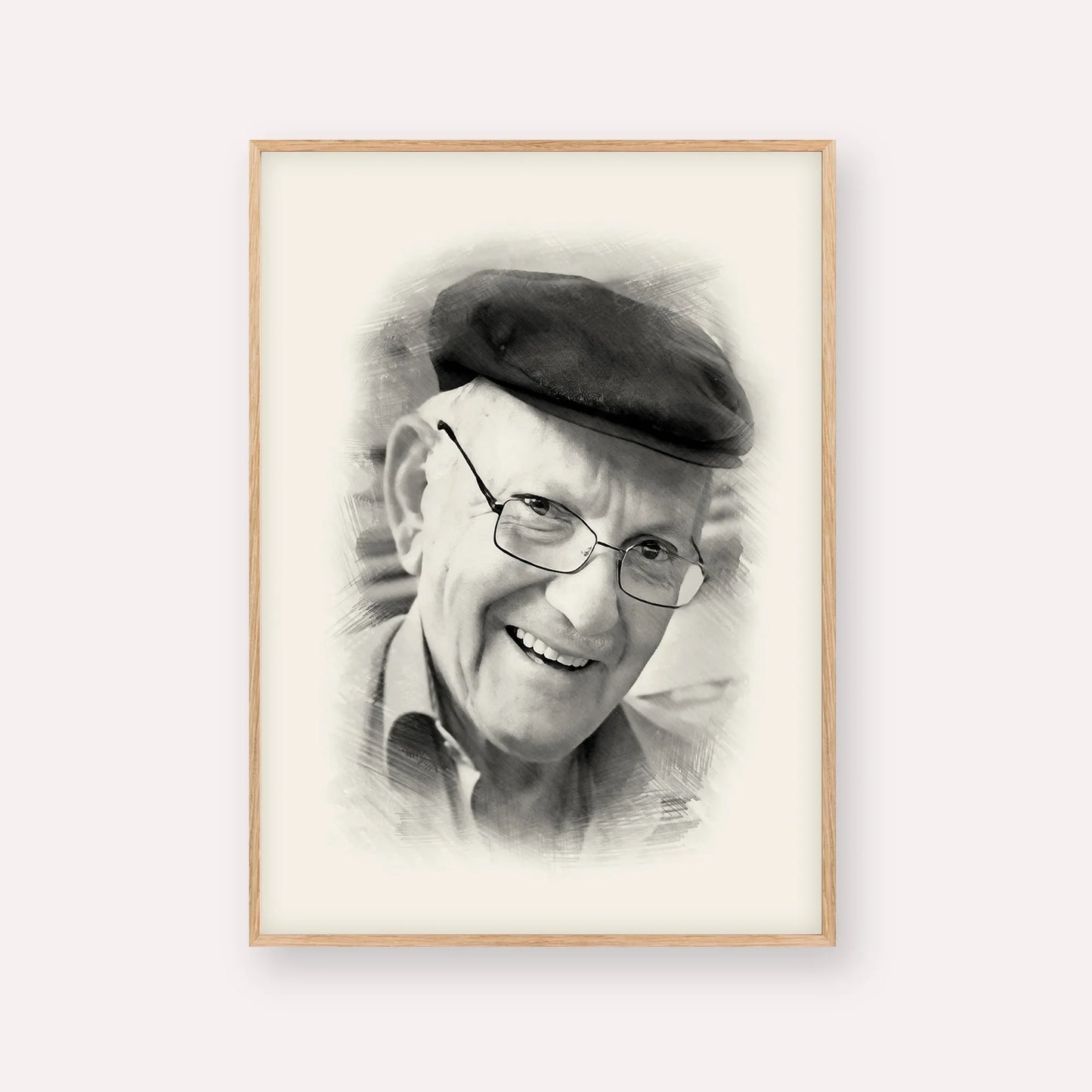The Chalban - Rabbi Chaim Cohen – Black & White – Wood Frame Vertical | Jewish Wall Art, Gedolim Pictures
