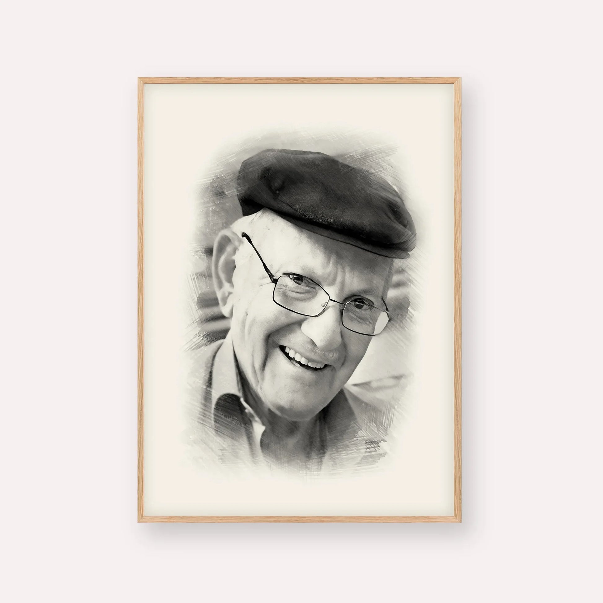 The Chalban - Rabbi Chaim Cohen – Black & White – Wood Frame Vertical | Jewish Wall Art, Gedolim Pictures
