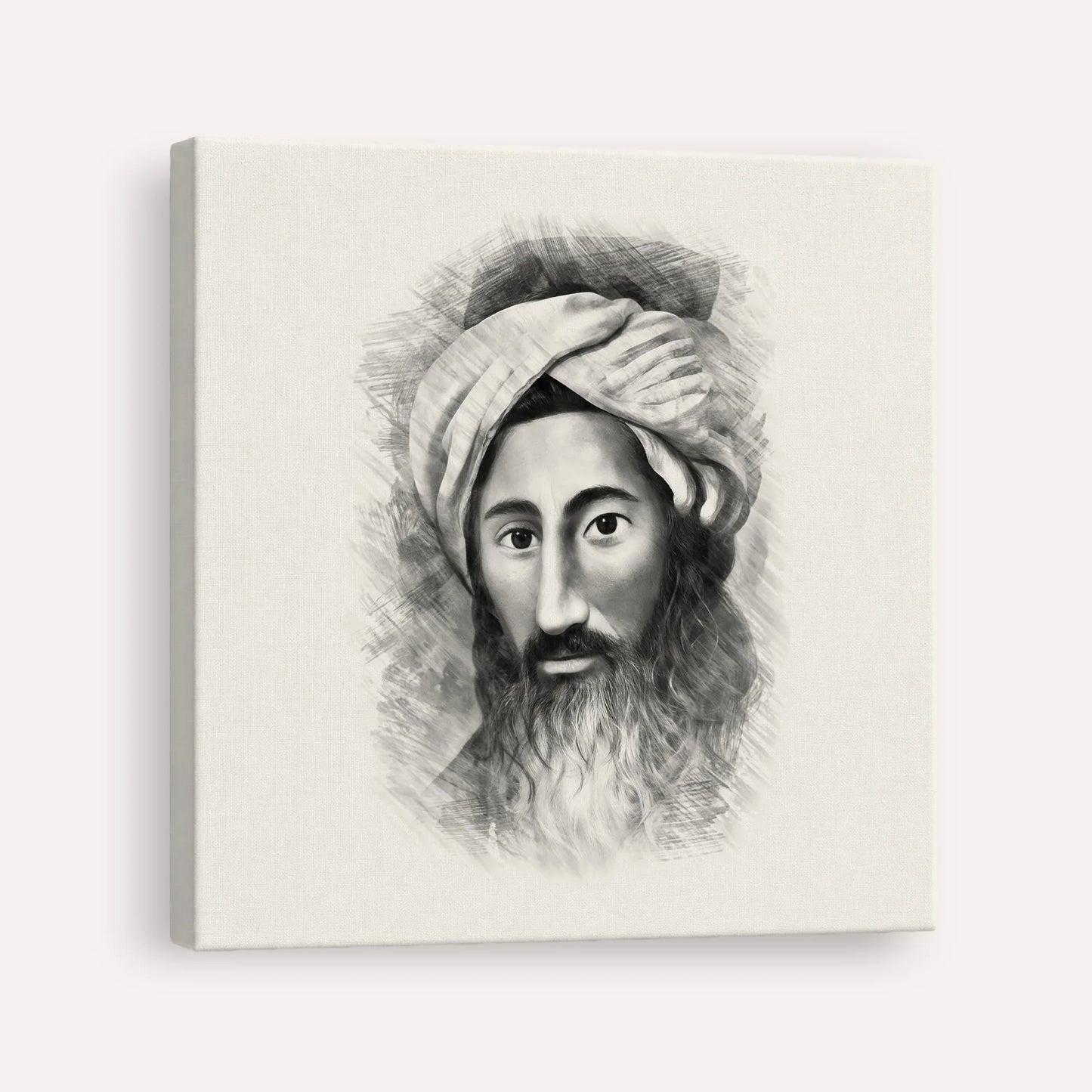The Chida – Black & White – Canvas Square | Jewish Wall Art, Gedolim Pictures