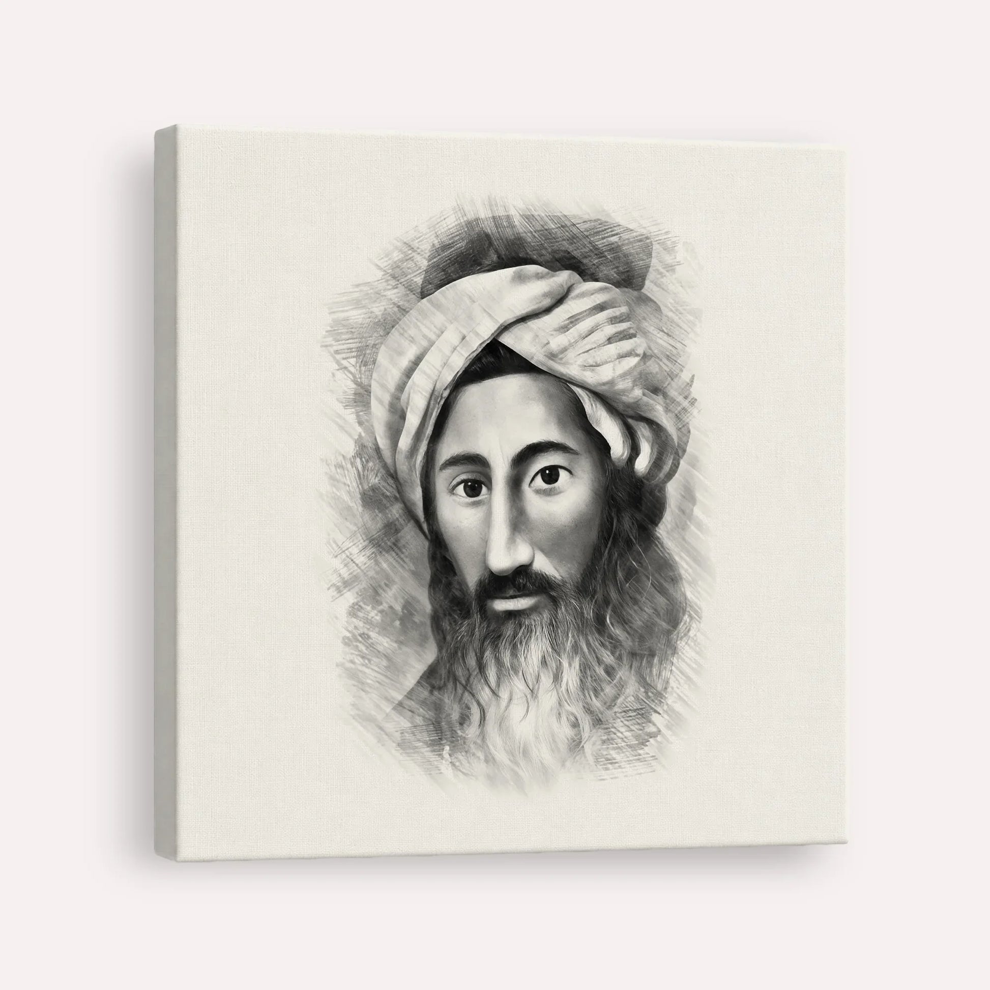 The Chida – Black & White – Canvas Square | Jewish Wall Art, Gedolim Pictures