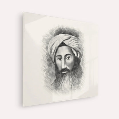 The Chida – Black & White – Acrylic Glass Square | Jewish Wall Art, Gedolim Pictures