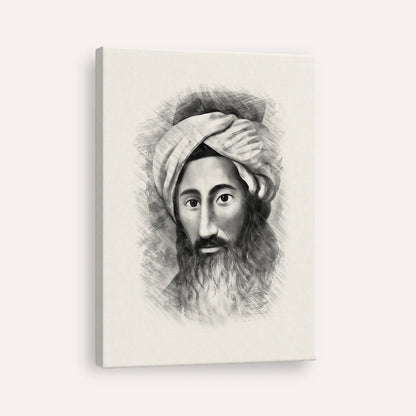 The Chida – Black & White – Canvas Vertical | Jewish Wall Art, Gedolim Pictures