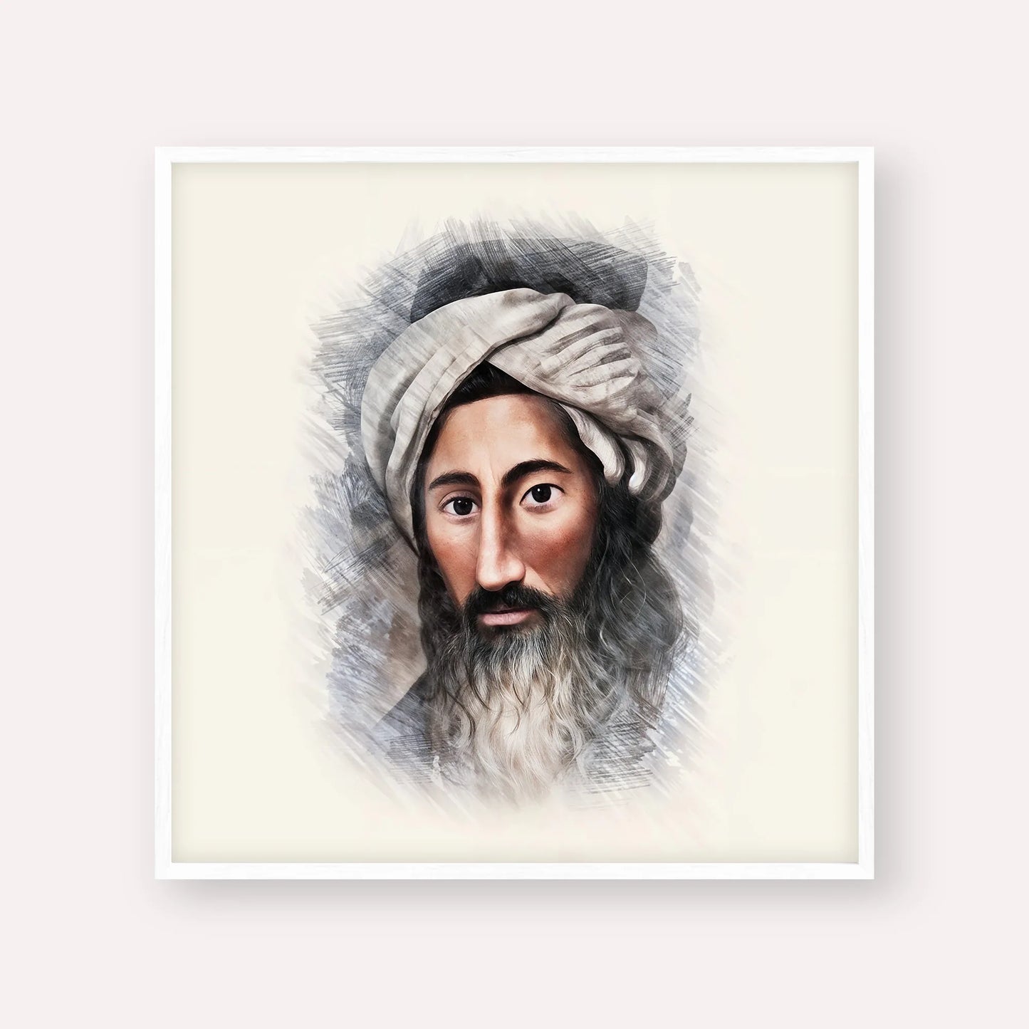 The Chida – White Frame Square | Jewish Wall Art, Gedolim Pictures