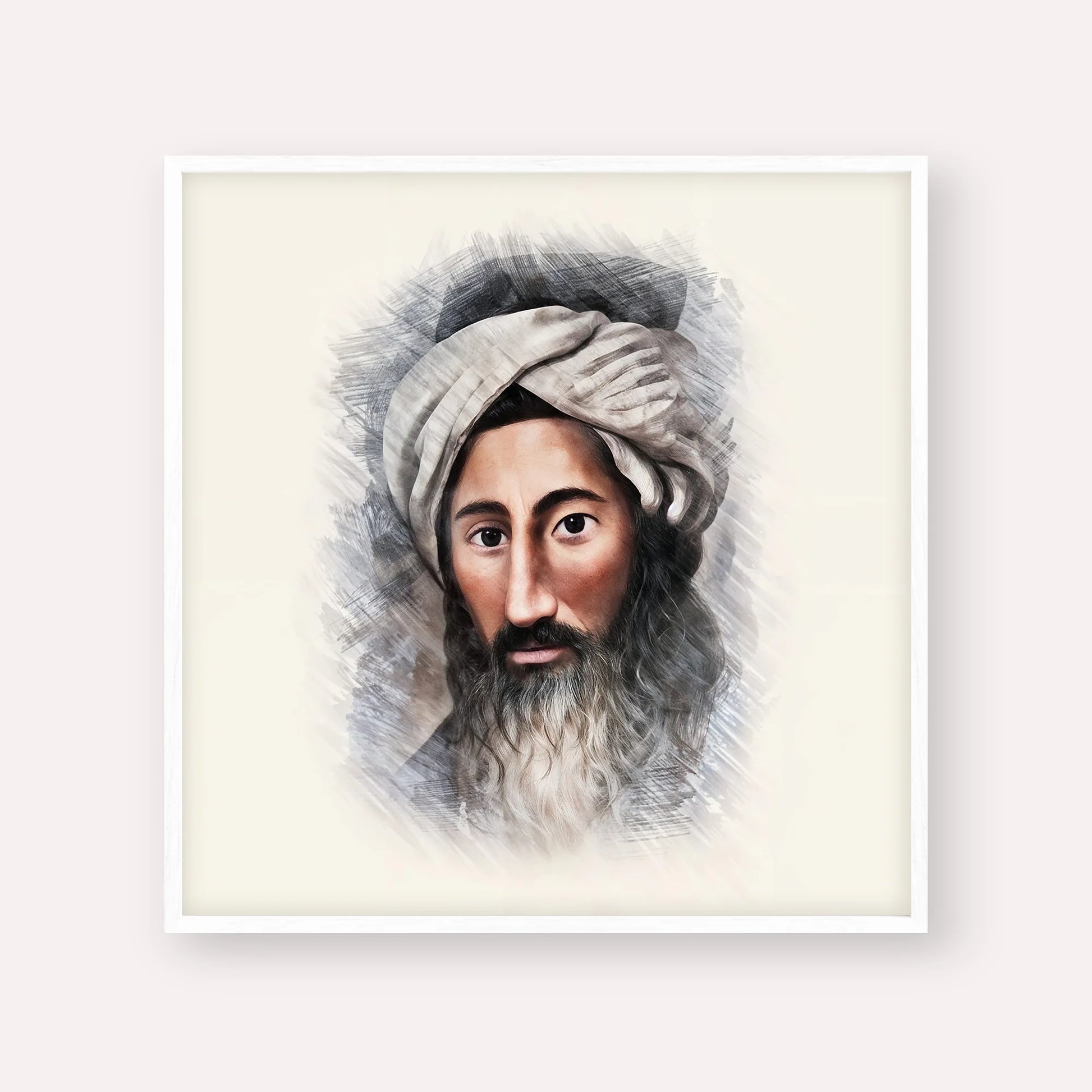 The Chida – White Frame Square | Jewish Wall Art, Gedolim Pictures