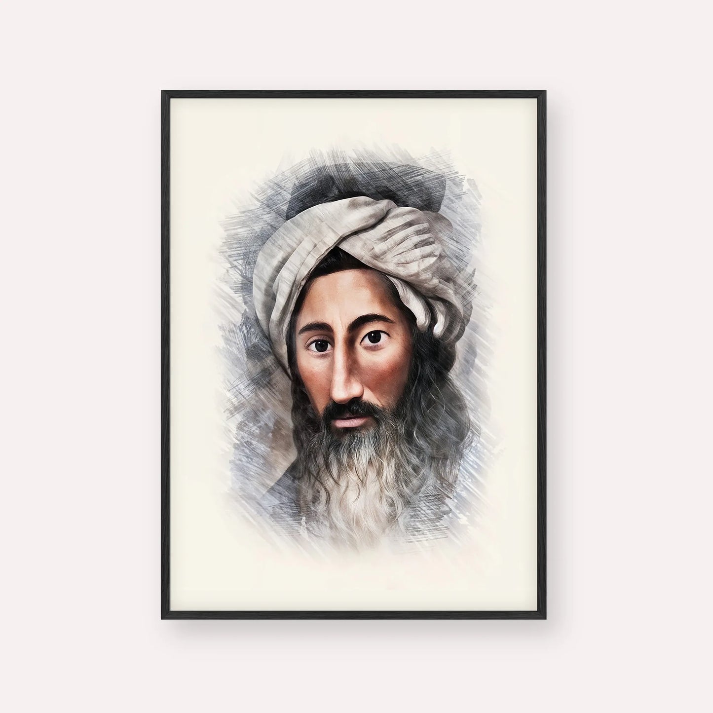 The Chida – Black Frame Vertical | Jewish Wall Art, Gedolim Pictures