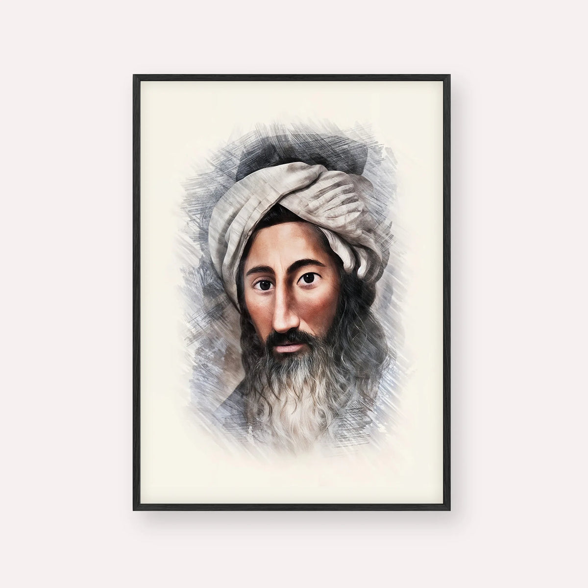 The Chida – Black Frame Vertical | Jewish Wall Art, Gedolim Pictures