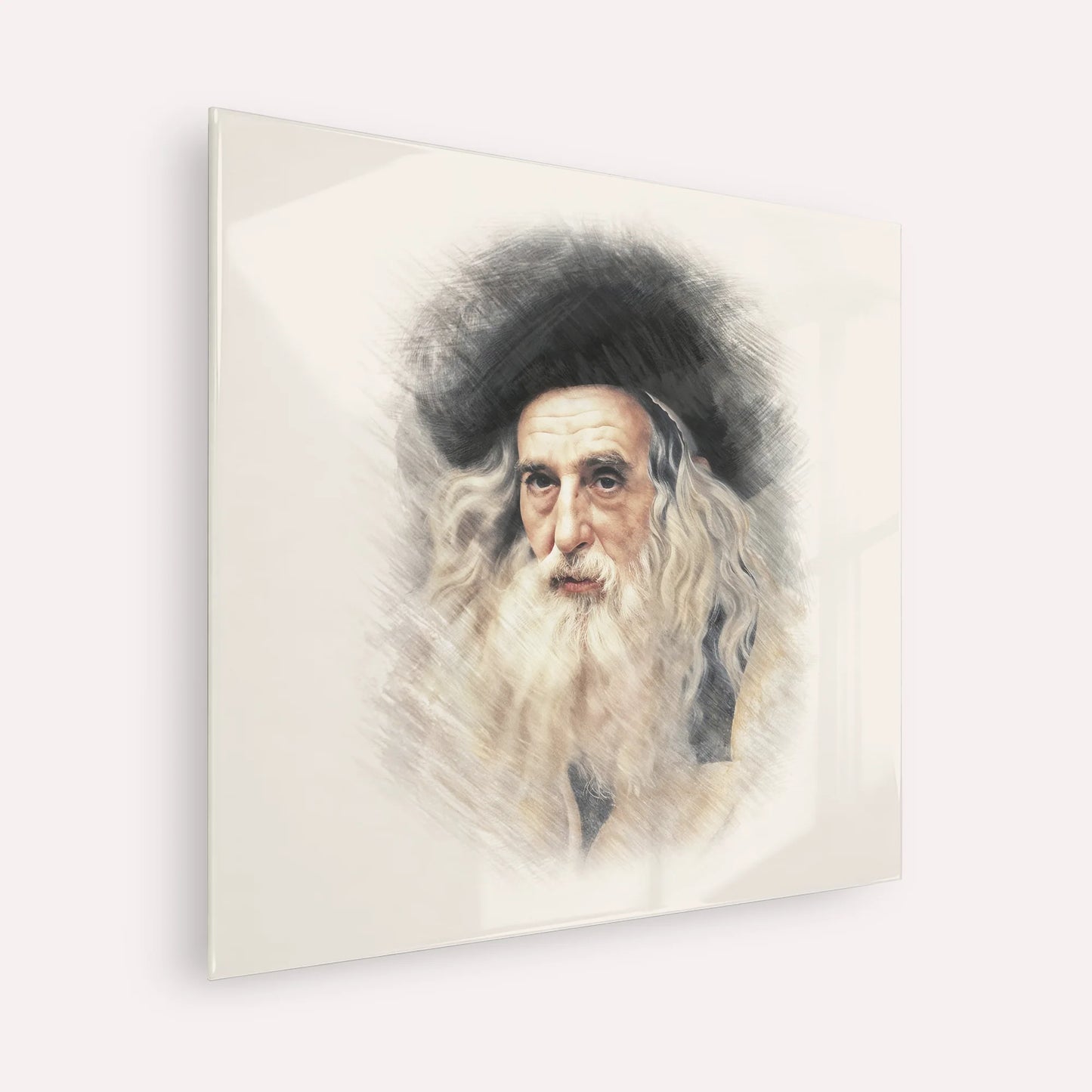 The Ribnitzer – Acrylic Glass Square | Jewish Wall Art, Gedolim Pictures
