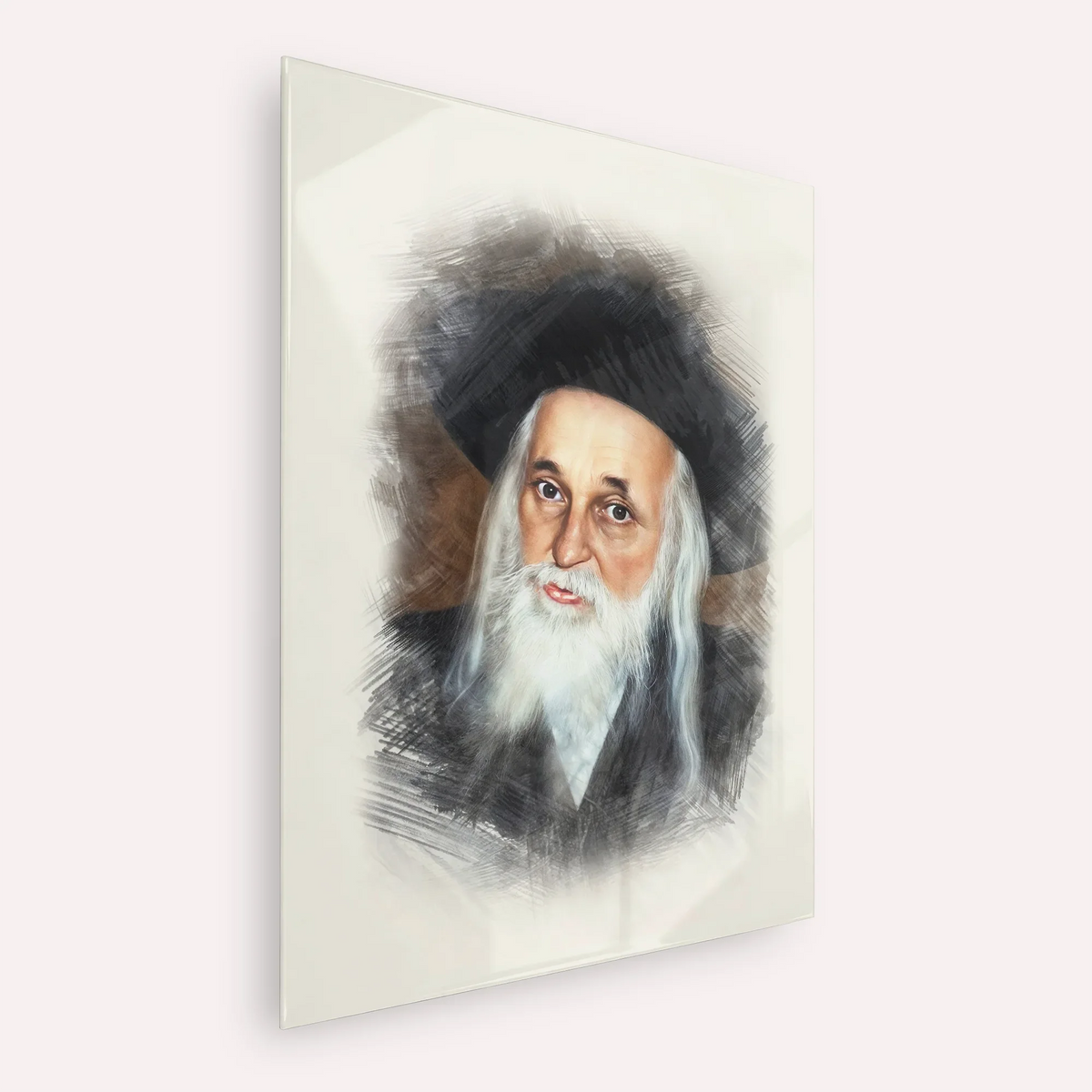 The Satmar Rebbe (Rabbi Yoel Teitelbaum) – Acrylic Glass Vertical | Jewish Wall Art, Gedolim Pictures