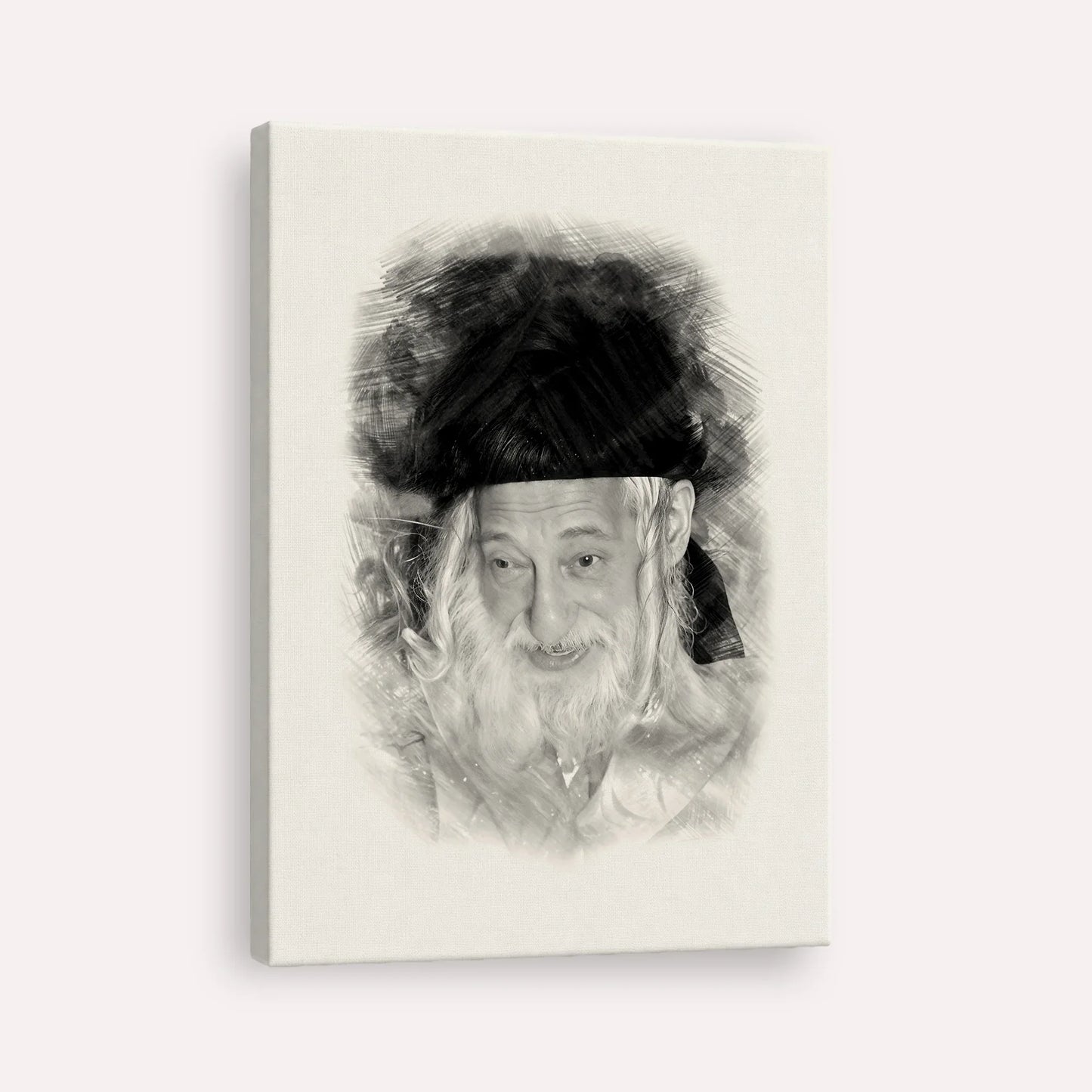 The Skulener Rebbe - Rabbi Yisroel Avrohom Portugal – Black & White – Canvas Vertical | Jewish Wall Art, Gedolim Pictures