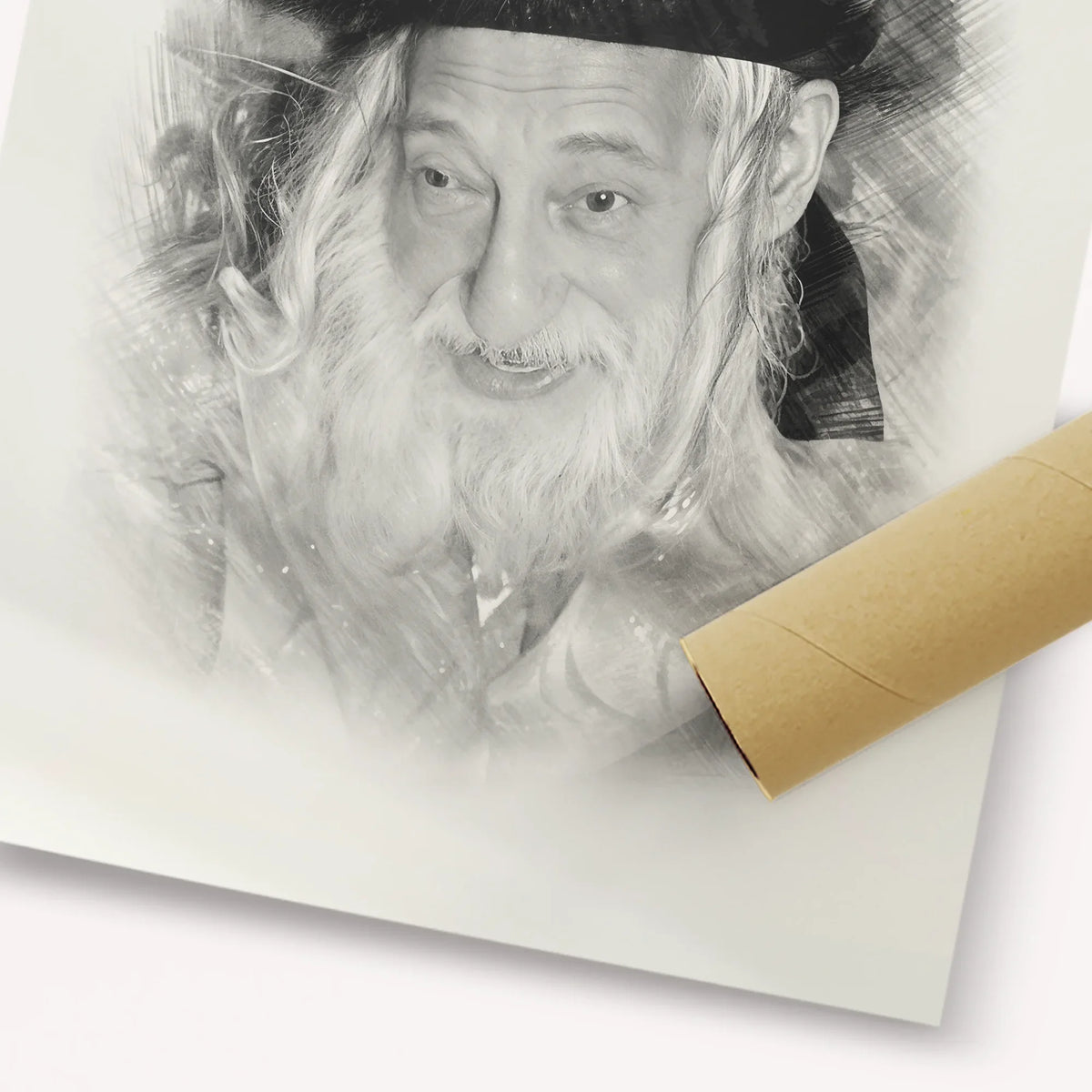 The Skulener Rebbe - Rabbi Yisroel Avrohom Portugal – Black & White – Fine Art Print | Jewish Wall Art, Gedolim Pictures
