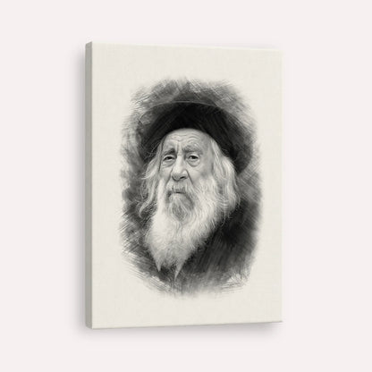 The Steipler – Black & White – Canvas Vertical | Jewish Wall Art, Gedolim Pictures