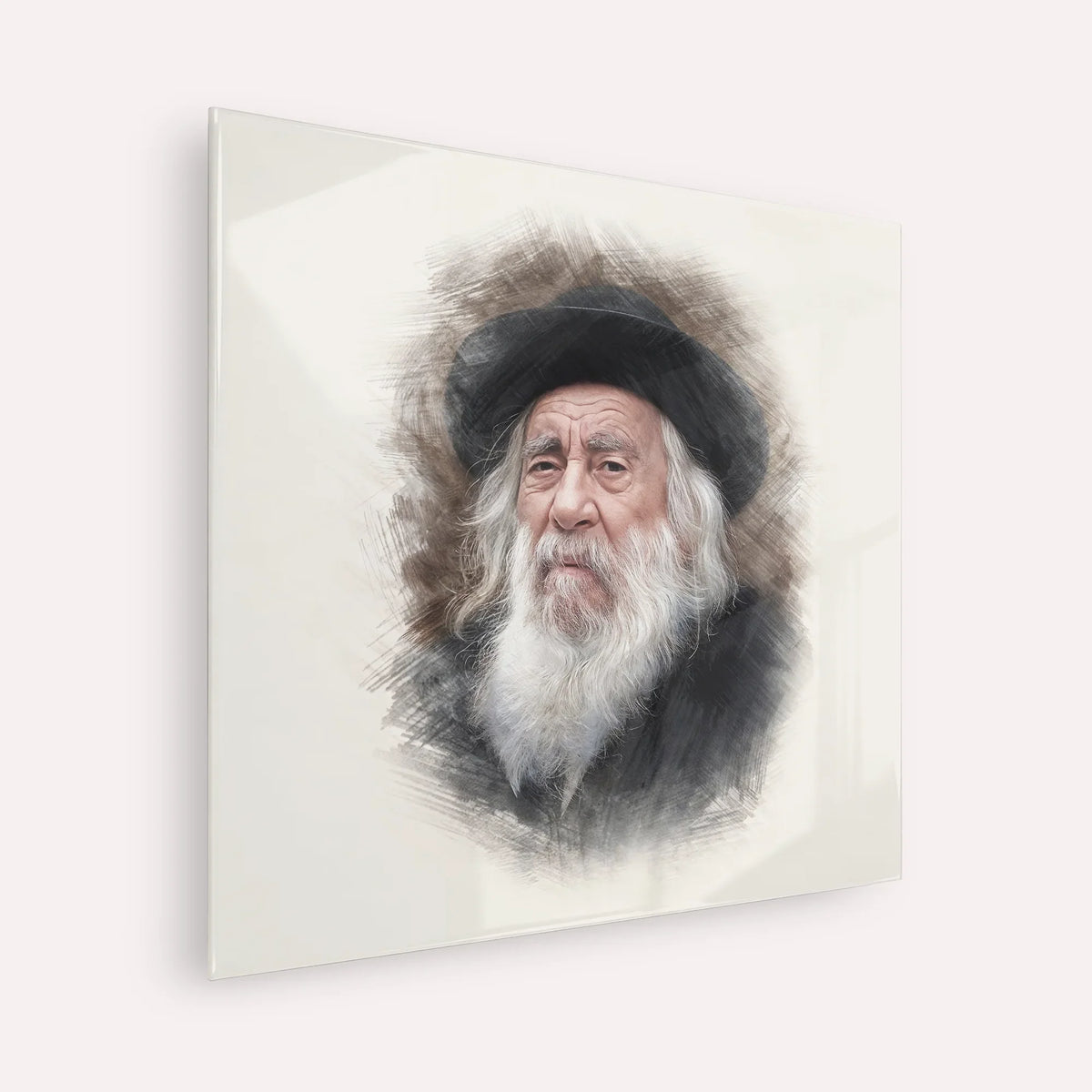 The Steipler – Acrylic Glass Square | Jewish Wall Art, Gedolim Pictures