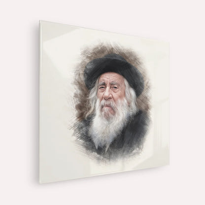 The Steipler – Acrylic Glass Square | Jewish Wall Art, Gedolim Pictures