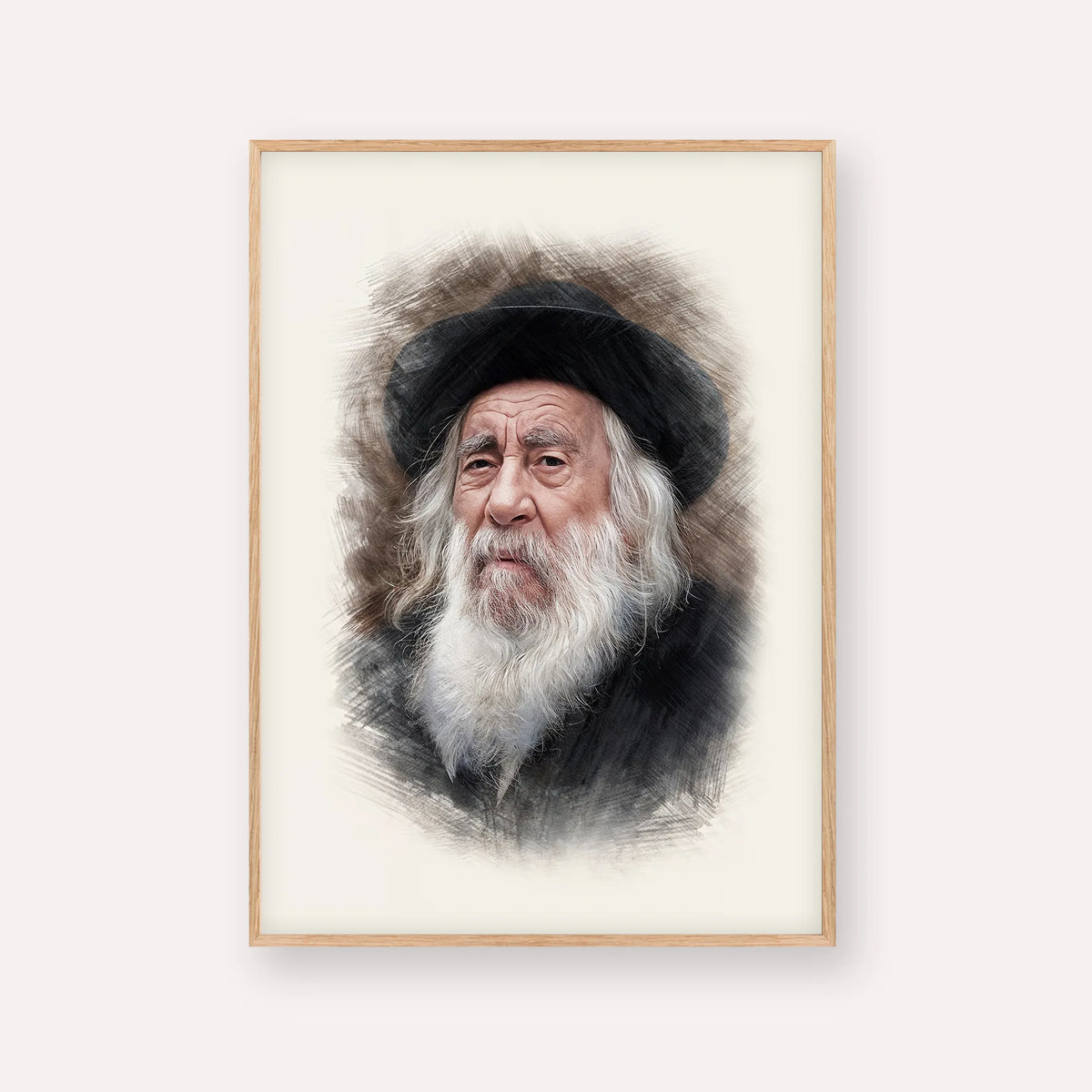 The Steipler – Wood Frame Vertical | Jewish Wall Art, Gedolim Pictures