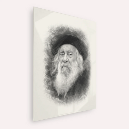The Steipler – Black & White – Acrylic Glass Vertical | Jewish Wall Art, Gedolim Pictures