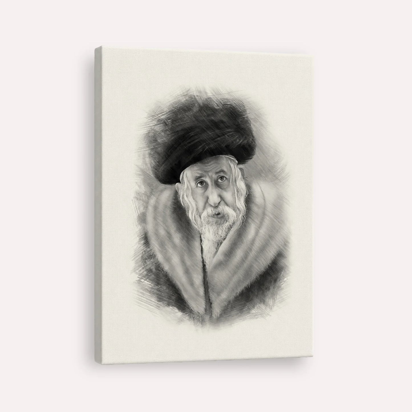 The Tosher Rebbe – Black & White – Canvas Vertical | Jewish Wall Art, Gedolim Pictures