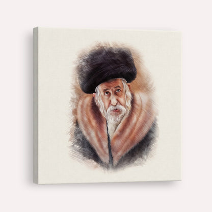 The Tosher Rebbe – Canvas Square | Jewish Wall Art, Gedolim Pictures