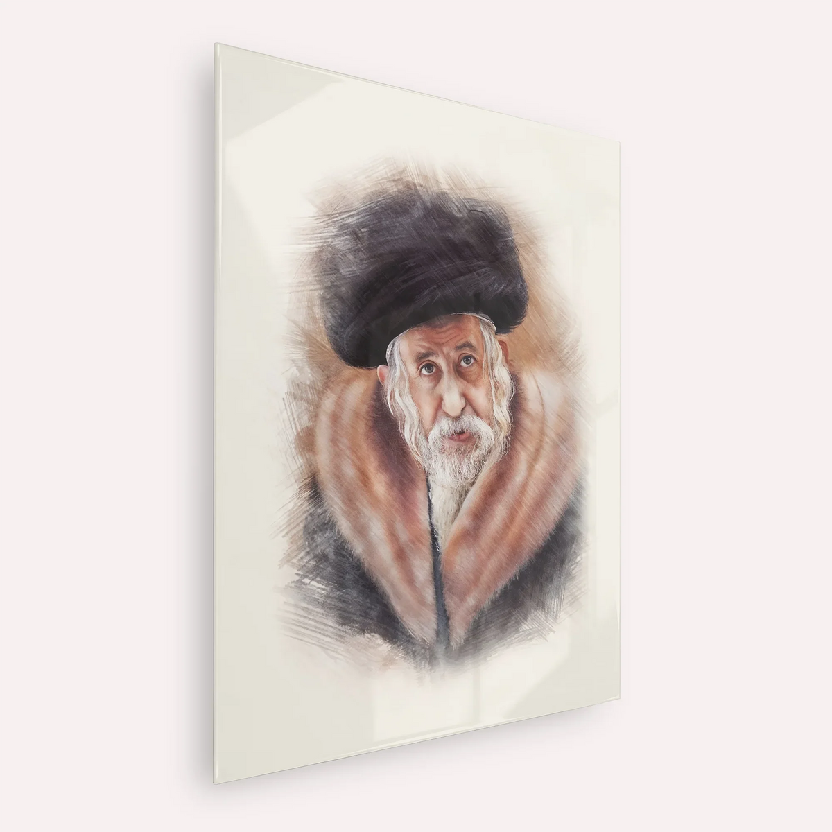 The Tosher Rebbe – Acrylic Glass Vertical | Jewish Wall Art, Gedolim Pictures