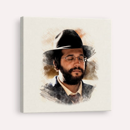 The Yanuka - Rabbi Shlomo Yehuda – Canvas Square | Jewish Wall Art, Gedolim Pictures