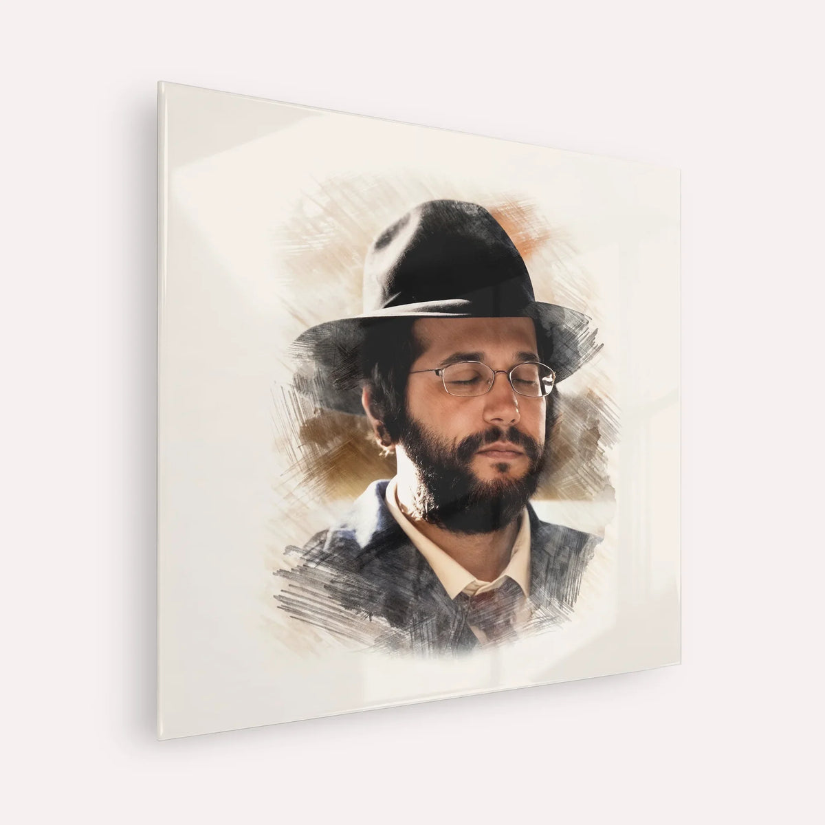 The Yanuka - Rabbi Shlomo Yehuda – Acrylic Glass Square | Jewish Wall Art, Gedolim Pictures