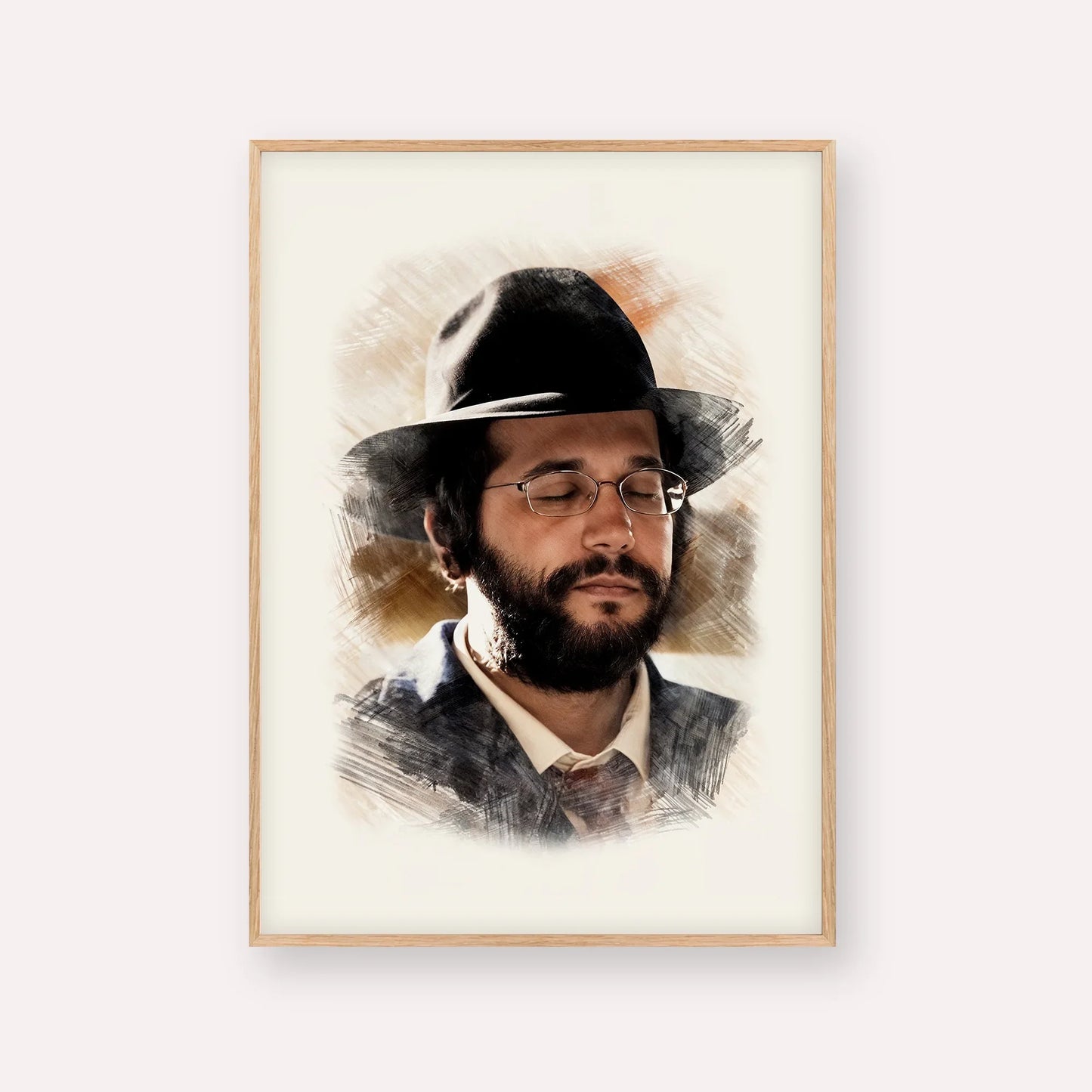 The Yanuka - Rabbi Shlomo Yehuda – Wood Frame Vertical | Jewish Wall Art, Gedolim Pictures