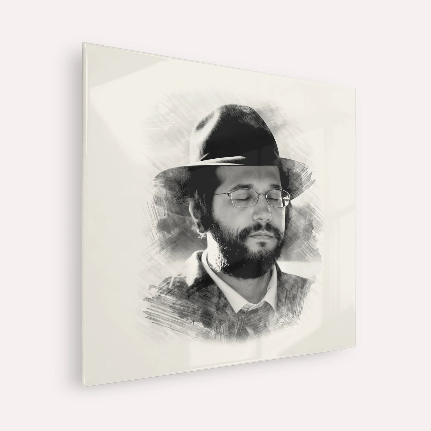 The Yanuka - Rabbi Shlomo Yehuda – Acrylic Glass Square | Jewish Wall Art, Gedolim Pictures