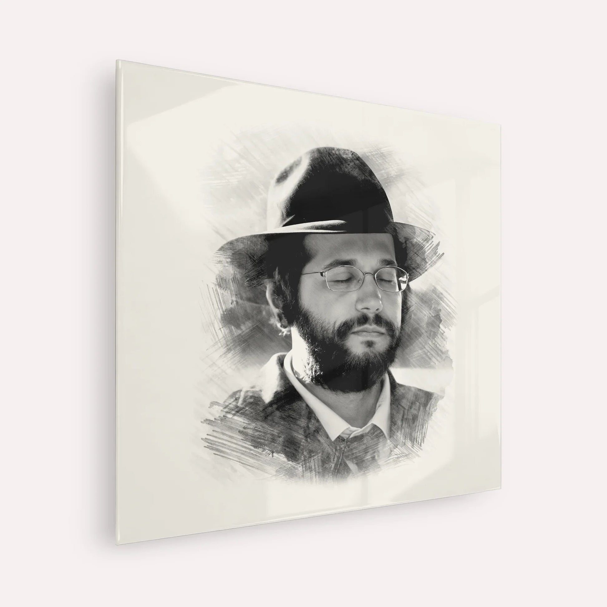 The Yanuka - Rabbi Shlomo Yehuda – Acrylic Glass Square | Jewish Wall Art, Gedolim Pictures