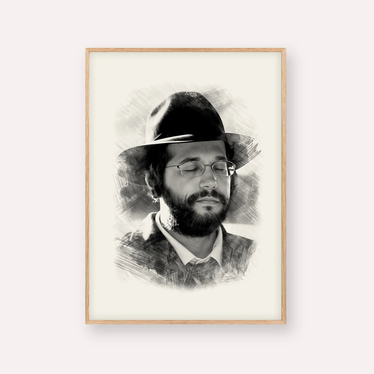 The Yanuka - Rabbi Shlomo Yehuda – Wood Frame Vertical | Jewish Wall Art, Gedolim Pictures