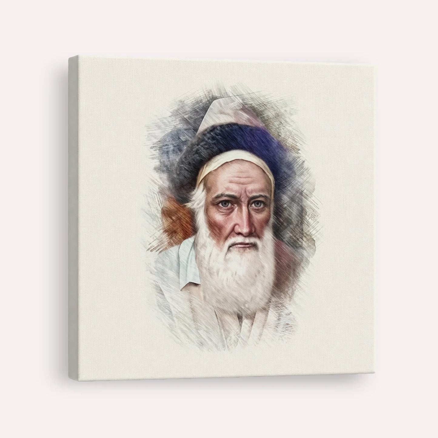 Tzemach Tzedek – Canvas Square | Jewish Wall Art, Gedolim Pictures