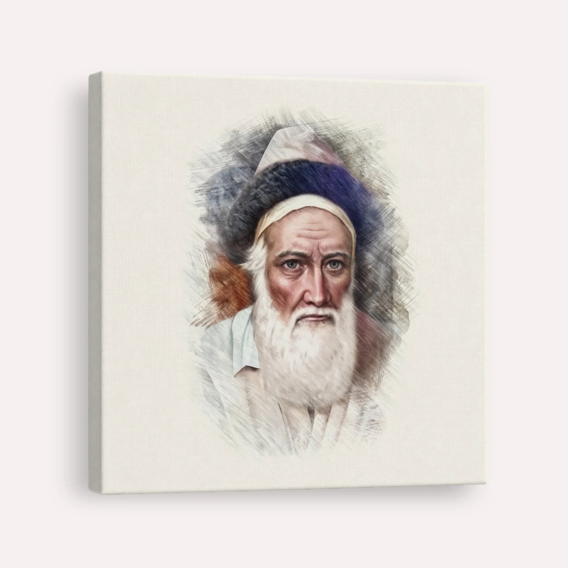 Tzemach Tzedek – Canvas Square | Jewish Wall Art, Gedolim Pictures
