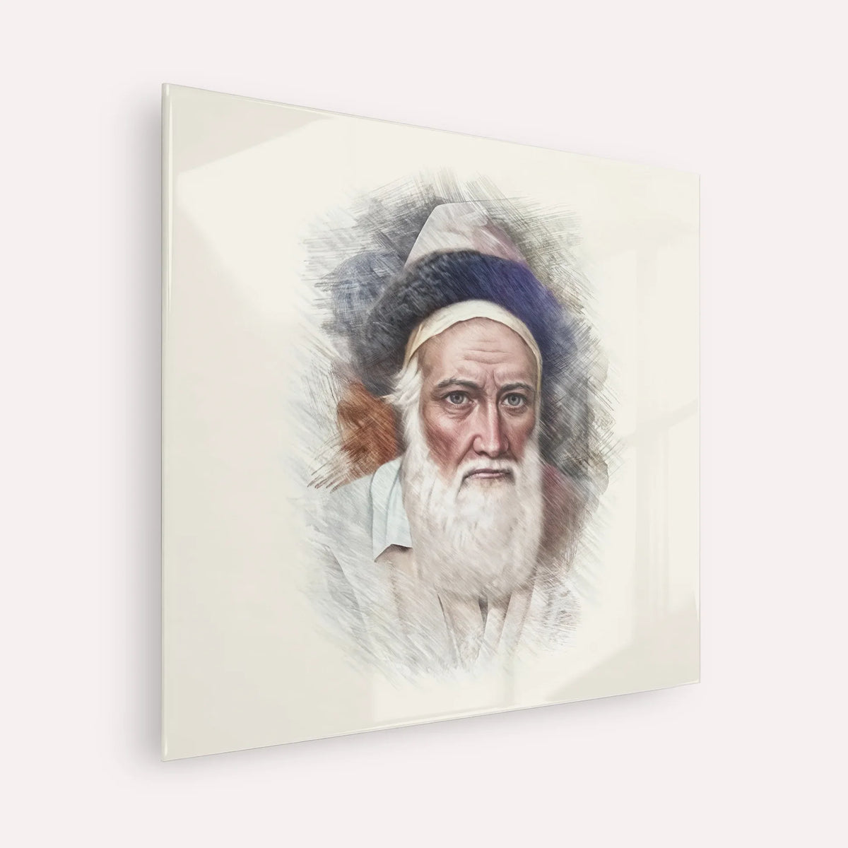 Tzemach Tzedek – Acrylic Glass Square | Jewish Wall Art, Gedolim Pictures
