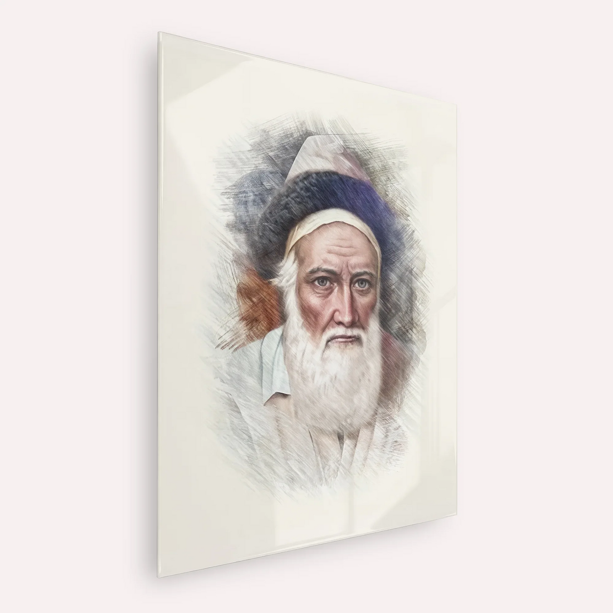 Tzemach Tzedek – Acrylic Glass Vertical | Jewish Wall Art, Gedolim Pictures
