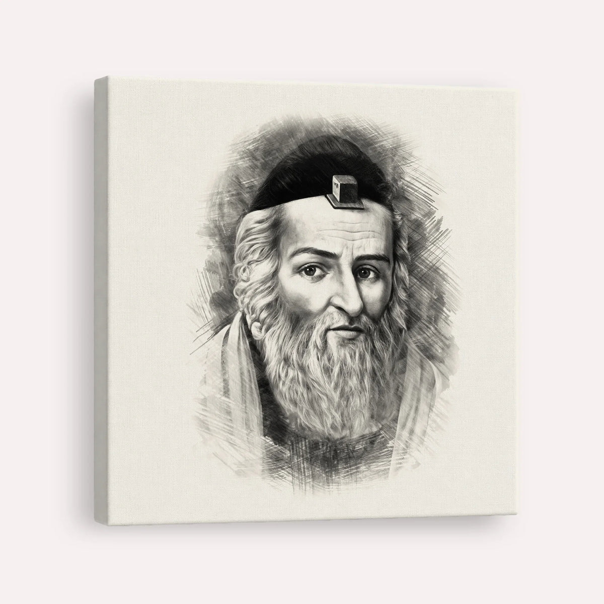 Vilna Gaon – Black & White – Canvas Square | Jewish Wall Art, Gedolim Pictures
