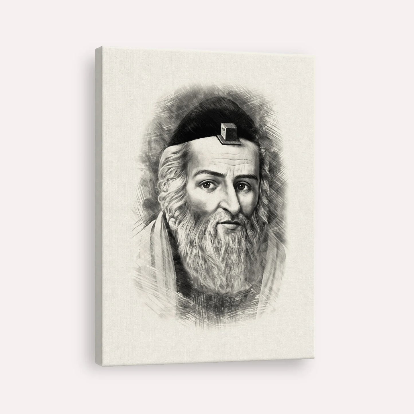 Vilna Gaon – Black & White – Canvas Vertical | Jewish Wall Art, Gedolim Pictures