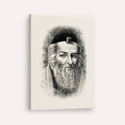 Vilna Gaon – Black & White – Canvas Vertical | Jewish Wall Art, Gedolim Pictures