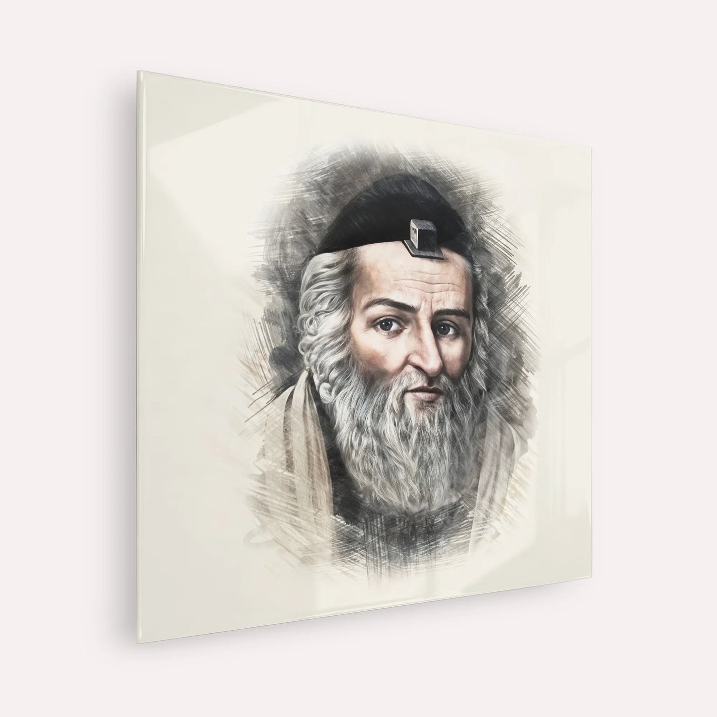 Vilna Gaon – Acrylic Glass Square | Jewish Wall Art, Gedolim Pictures