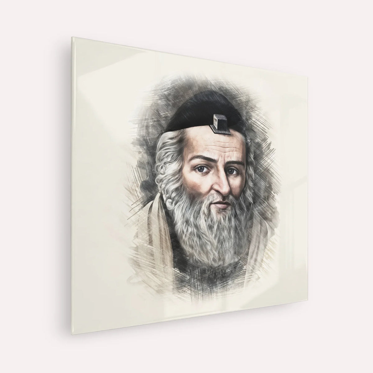 Vilna Gaon – Acrylic Glass Square | Jewish Wall Art, Gedolim Pictures