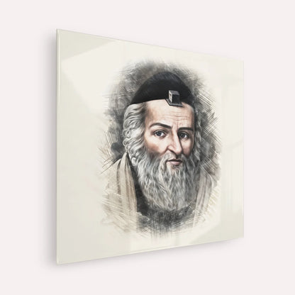 Vilna Gaon – Acrylic Glass Square | Jewish Wall Art, Gedolim Pictures