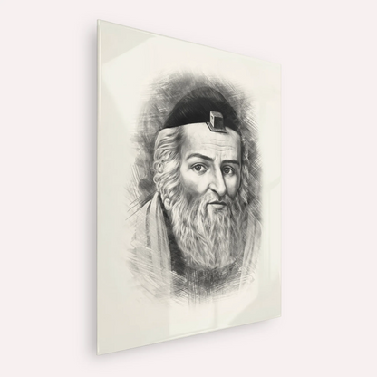 Vilna Gaon – Black & White – Acrylic Glass Vertical | Jewish Wall Art, Gedolim Pictures
