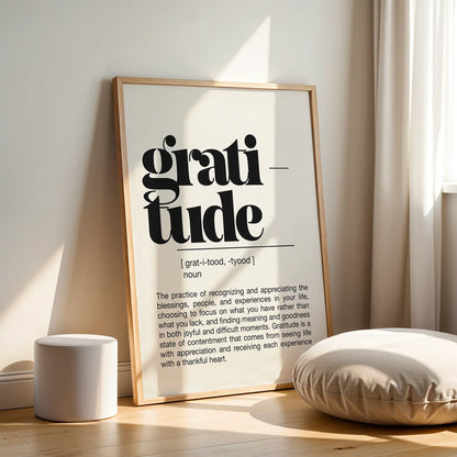 Gratitude – Wood Frame Rectangle | Jewish Wall Art