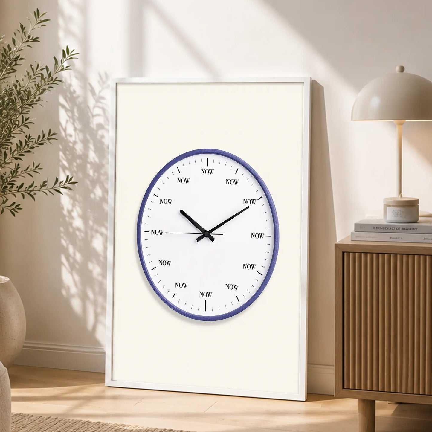 Now – White Frame Rectangle | Jewish Wall Art